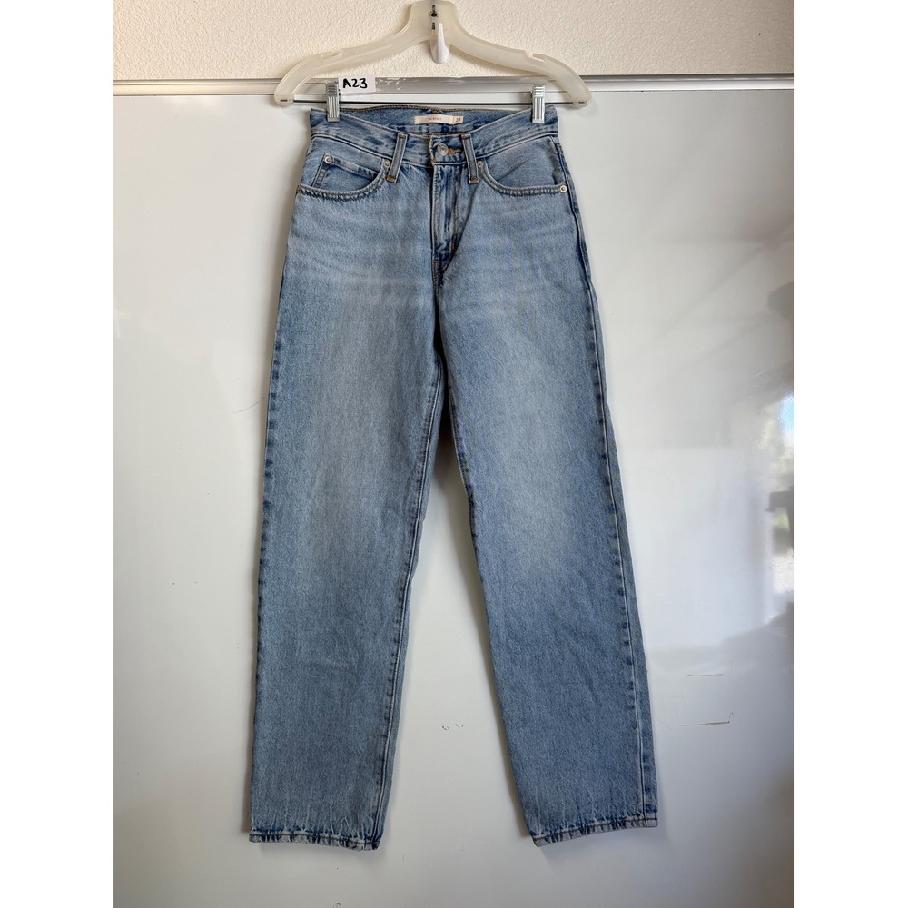 Levis 94 Baggy Jeans Light Wash High Rise Straight Leg Denim Blue 24